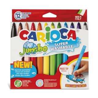 CARIOCA Jumbo Maxi Tip Washable Felt Tip Pens - 12 Pieces