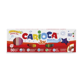 CARIOCA Joy Fine Tip Felt Tip Washable Pens 1/2 Meter - 50 Pieces