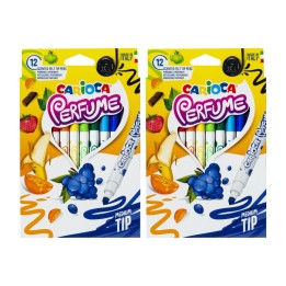 CARIOCA Perfume Scented Washable Felt Tip Pens, 12 Per Pack, 2 Packs