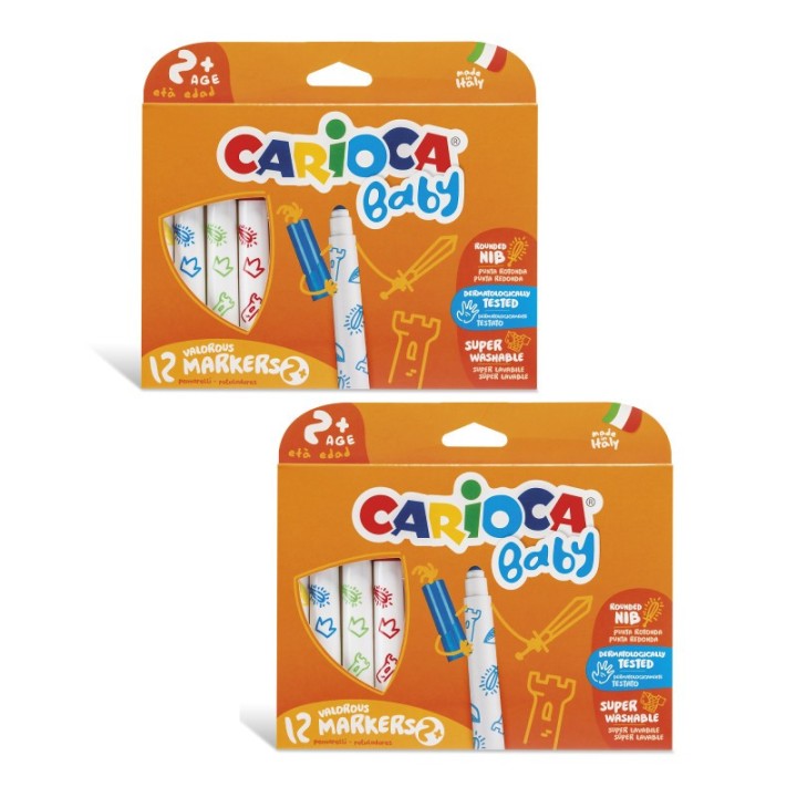 CARIOCA BABY Valorous Washable Marker, 12 Per Pack, 2 Packs