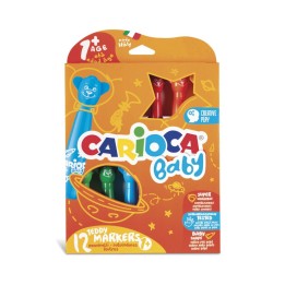 CARIOCA BABY Teddy Washable Markers - 12 Pieces