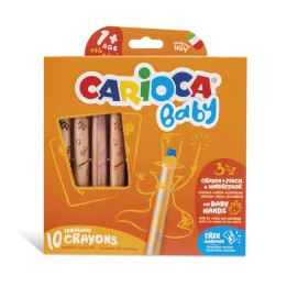 CARIOCA BABY Crayons 3 in 1 + Sharpener - 10 Pieces