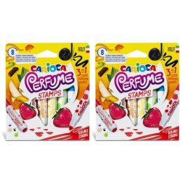 CARIOCA Perfume Stamps Felt Tip Washable Pens, 8 Per Pack, 2 Packs