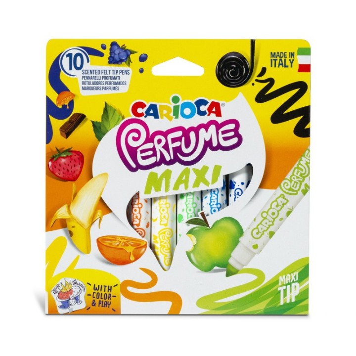 CARIOCA Perfume Maxi Washable Felt Tip Pens - 10 Pieces
