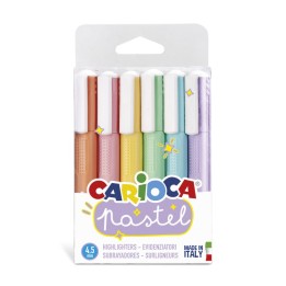 CARIOCA Pastel Washable Highlighters - 6 Pieces