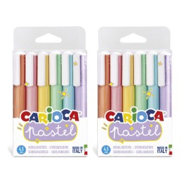 CARIOCA Pastel Washable Highlighters, 6 Per Pack, 2 Packs