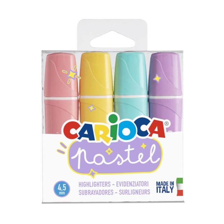 CARIOCA Memolight Pastel Washable Highlighters - 4 Pieces