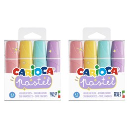 CARIOCA Memolight Pastel Washable Highlighters, 4 Per Pack, 2 Packs