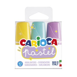 CARIOCA Minilight Pastel Washable Highlighters - 3 Pieces