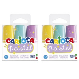 CARIOCA Minilight Pastel Washable Highlighters, 3 Per Pack, 2 Packs