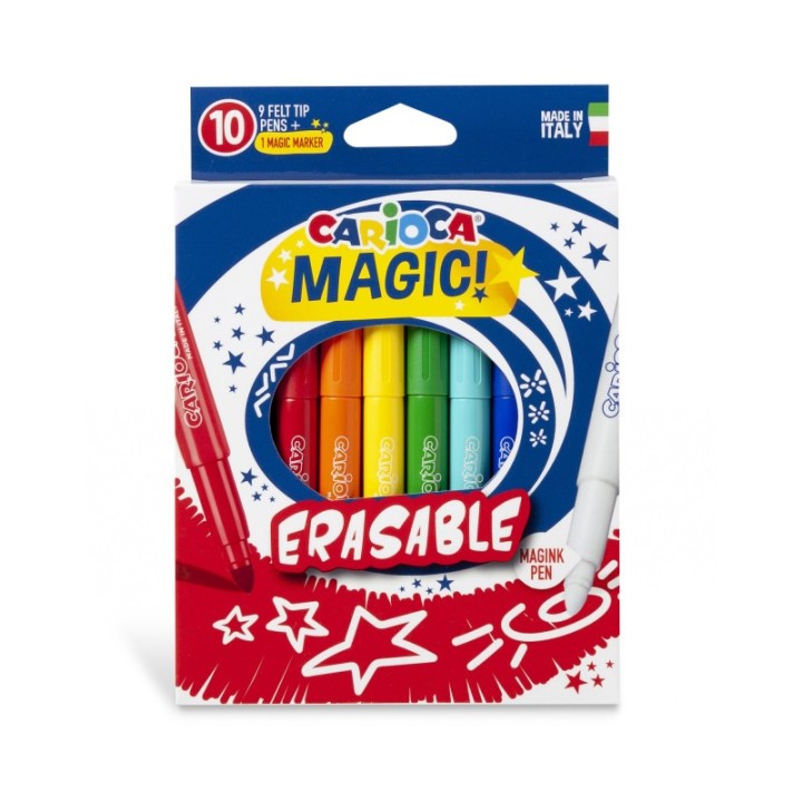CARIOCA Magic Erasable Felt Tip Pens - 10 Pieces