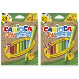 CARIOCA Eco Family Joy Fine Tip Washable Felt Tip Pens, 24 Per Pack, 2 Packs