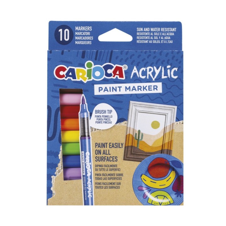 CARIOCA Acrylic Paint Markers - 10 Pieces