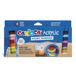 CARIOCA Acrylic Paint Markers - 18 Pieces