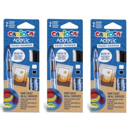 CARIOCA Acrylic Paint Markers, 2 Per Pack, 3 Packs