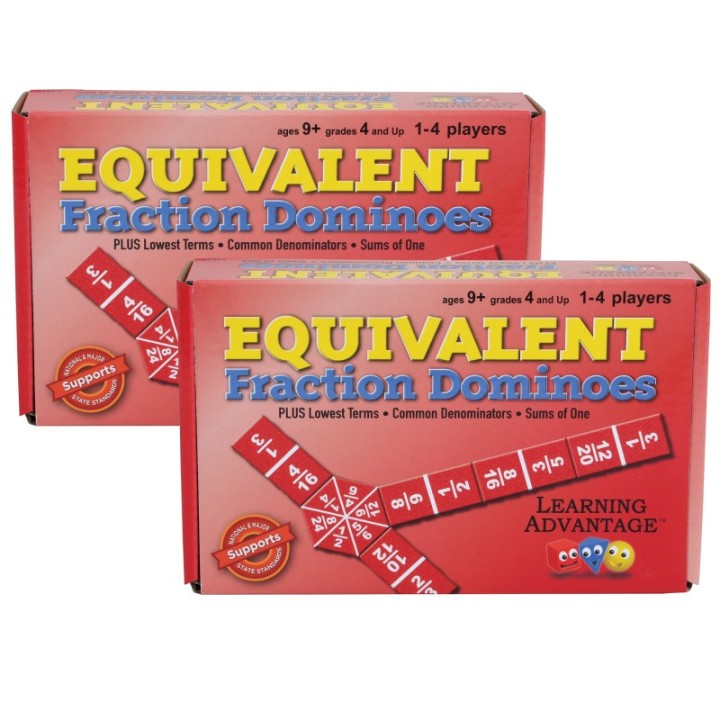 Learning Advantage® Equivalent Fraction Dominoes, Pack of 2