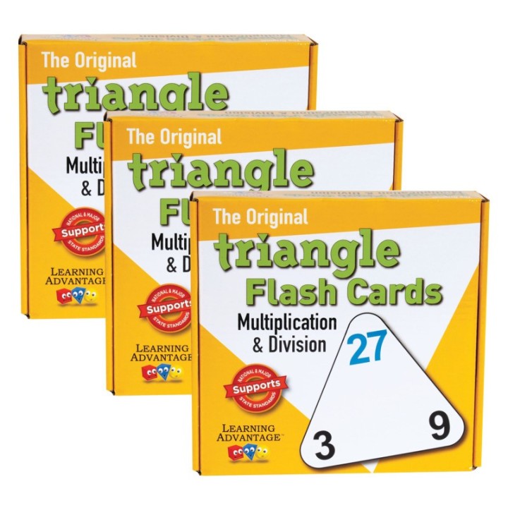 Learning Advantage® The Original Triangle Flash Cards - Multiplication & Division - 20 Per Set - 3 Sets
