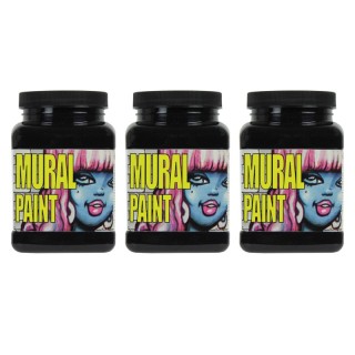 Chroma Mural Paint, Pint, Blacktop (Black), Pack of 3