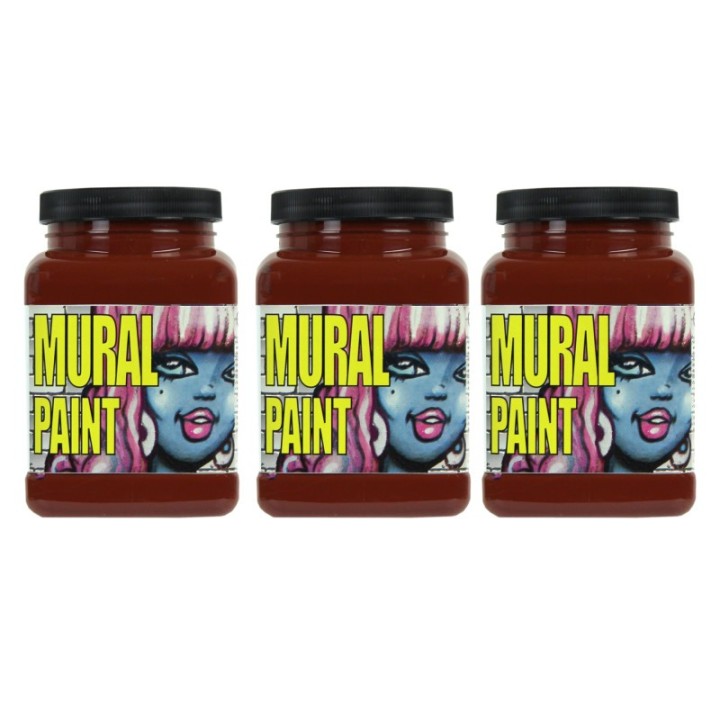 Chroma Mural Paint, Pint, Dirt (Burnt Sienna), Pack of 3