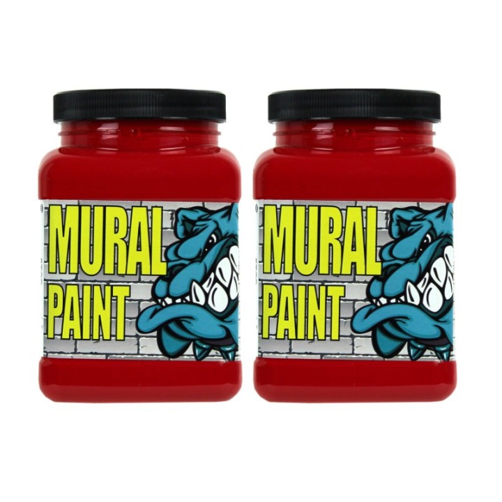 Chroma Mural Paint, Pint, Stop (Red), Pack of 2