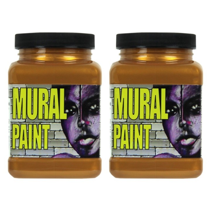 Chroma Mural Paint, Pint, Glam Rock (Gold Metallic), Pack of 2