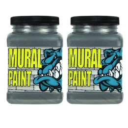 Chroma Mural Paint, Pint, Rock Star (Silver Metallic), Pack of 2