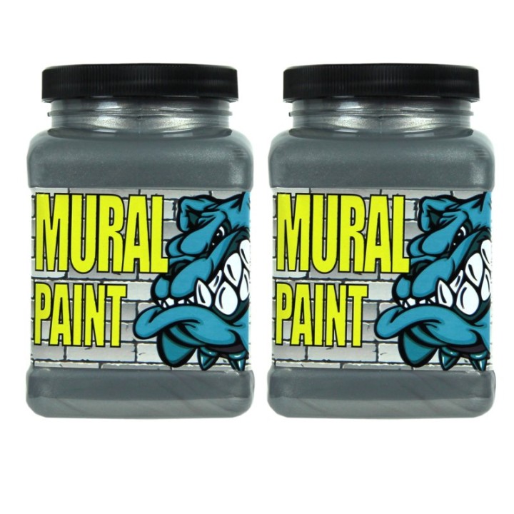 Chroma Mural Paint, Pint, Rock Star (Silver Metallic), Pack of 2