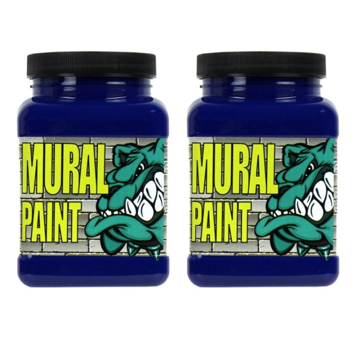 Chroma Mural Paint, Pint, Acid (Dark Blue), Pack of 2
