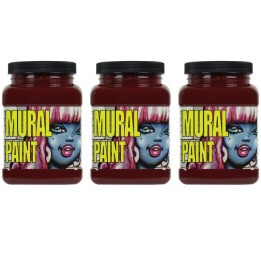 Chroma Mural Paint, Pint, Brick (Dark Red), Pack of 3