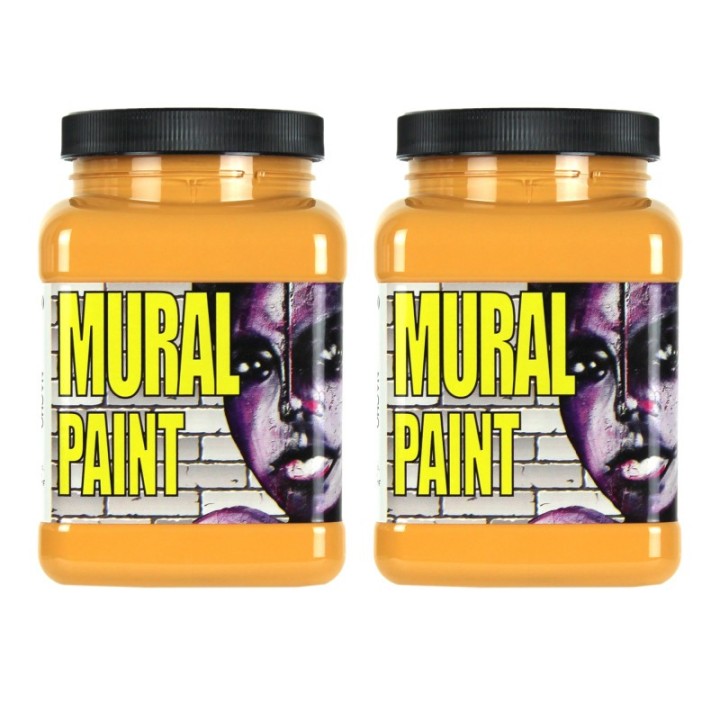 Chroma Mural Paint, Pint, Nacho (Yellow Orange), Pack of 2