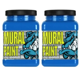 Chroma Mural Paint, Pint, Peacock (Cerulean Blue Hue), Pack of 2