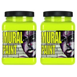 Chroma Mural Paint, Pint, Psychedelic (Yellow Green), Pack of 2