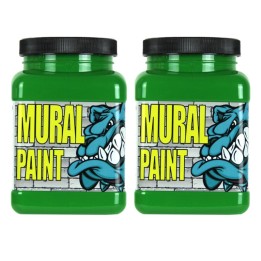 Chroma Mural Paint, Pint, T-Rex (Brilliant Green), Pack of 2