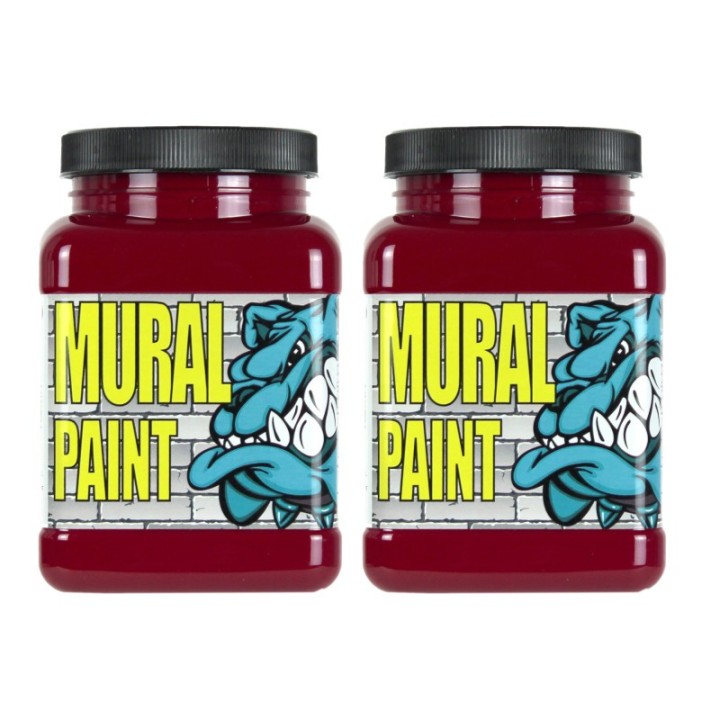 Chroma Mural Paint, Pint, Vixen (Alizarine Crimson), Pack of 2