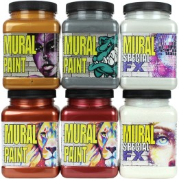 Chroma Mural Paint, Pint, 6 Metallic Colors Set