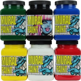 Chroma Mural Paint, Pint, 6 Primary Colors Set