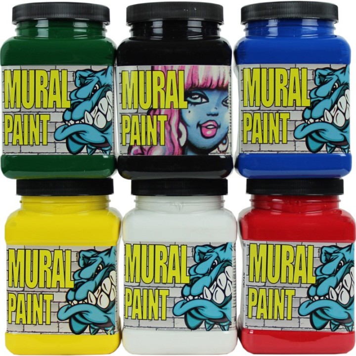 Chroma Mural Paint, Pint, 6 Primary Colors Set