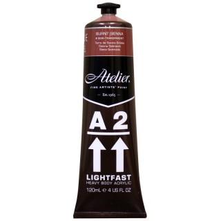 Atelier A2 Heavy Body Lightfast Artist Acrylic, 4 oz., Burnt Sienna