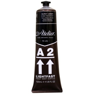 Atelier A2 Heavy Body Lightfast Artist Acrylic, 4 oz., Burnt Umber