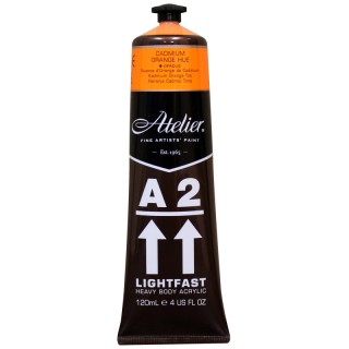 Atelier A2 Heavy Body Lightfast Artist Acrylic, 4 oz., Cadmium Orange Hue