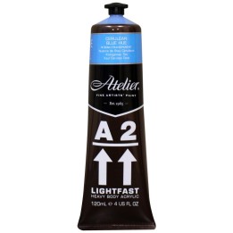 Atelier A2 Heavy Body Lightfast Artist Acrylic, 4 oz., Cerulean Blue Hue