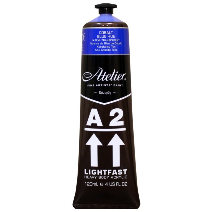 Atelier A2 Heavy Body Lightfast Artist Acrylic, 4 oz., Cobalt Blue Hue