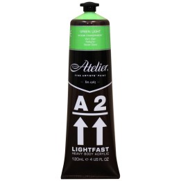Atelier A2 Heavy Body Lightfast Artist Acrylic, 4 oz., Green Light