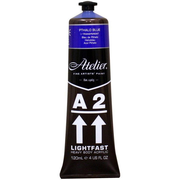 Atelier A2 Heavy Body Lightfast Artist Acrylic, 4 oz., Pthalo Blue