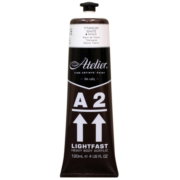 Atelier A2 Heavy Body Lightfast Artist Acrylic, 4 oz., Titanium White