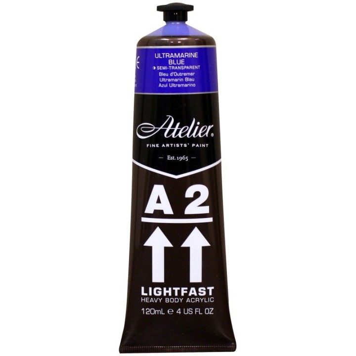 Atelier A2 Heavy Body Lightfast Artist Acrylic, 4 oz., Ultramarine Blue