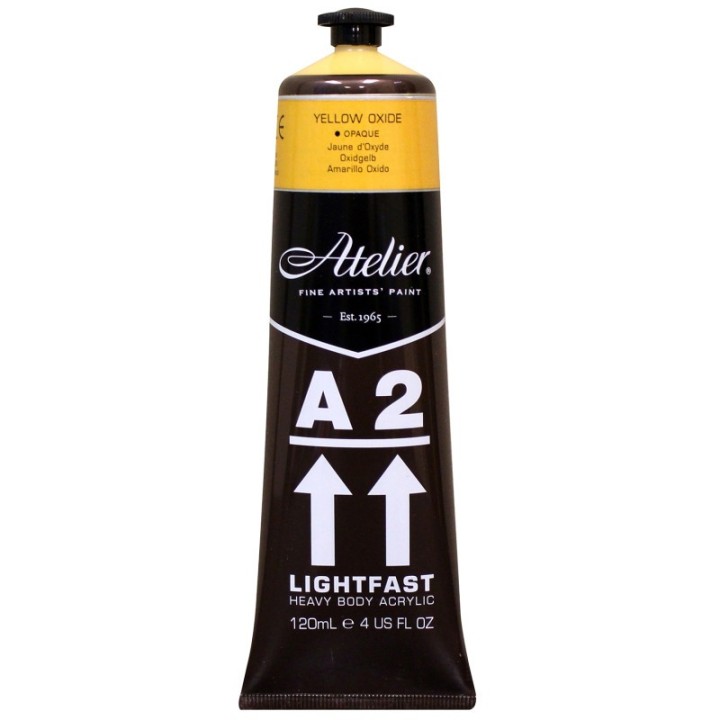 Atelier A2 Heavy Body Lightfast Artist Acrylic, 4 oz., Yellow Oxide