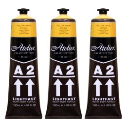 Atelier A2 Heavy Body Lightfast Artist Acrylic, 4 oz., Yellow Oxide, Pack of 3