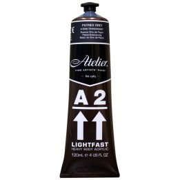 Atelier A2 Heavy Body Lightfast Artist Acrylic, 4 oz., Paynes Grey Hue