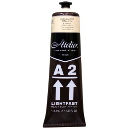 Atelier A2 Heavy Body Lightfast Artist Acrylic, 4 oz., Unbleached Titanium